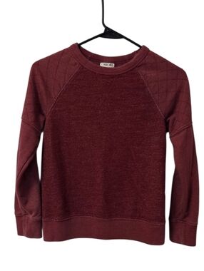 Cherokee Boys Quilted Sweatshirt Burgundy Size M 8/10 Long Sleeve Pullover